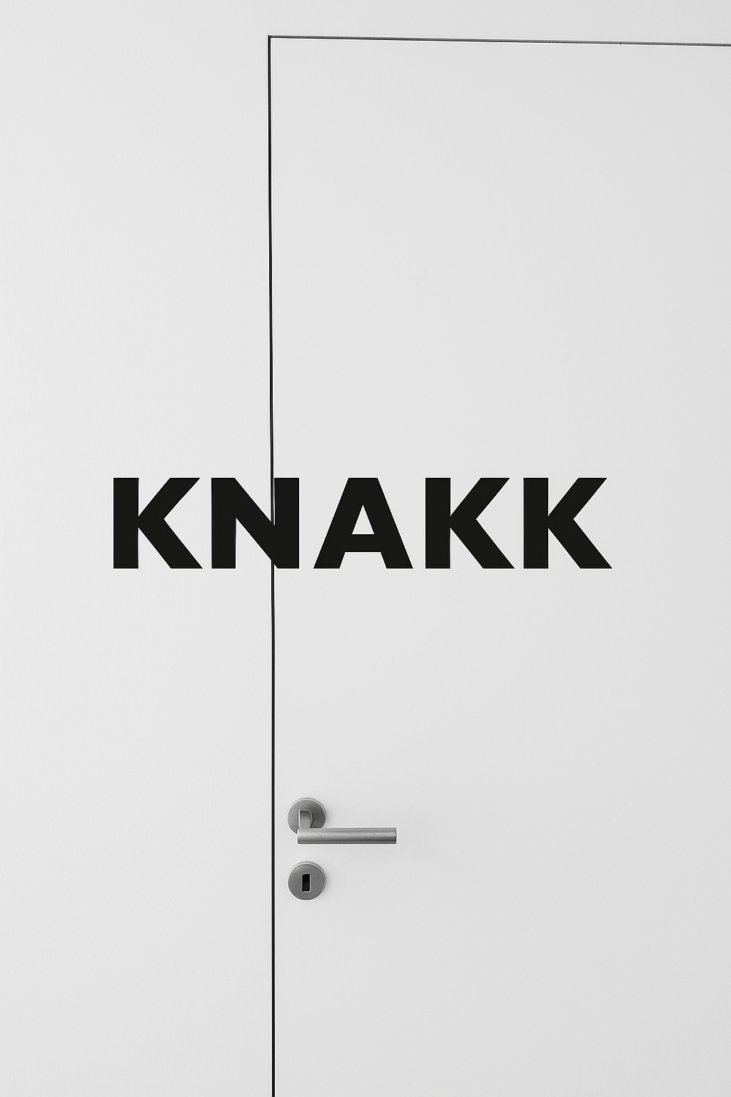 Woman opening a wooden door into a room.